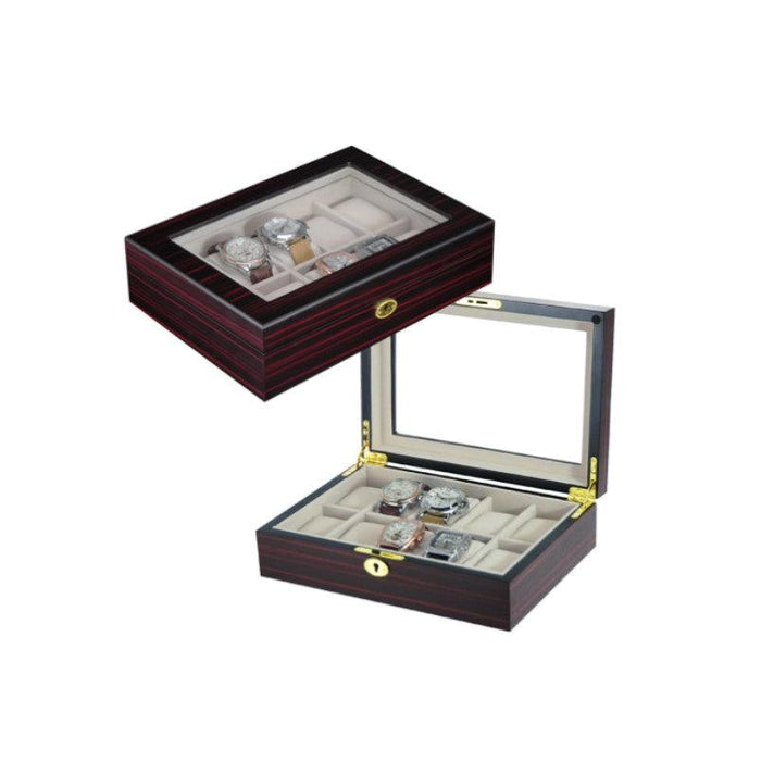 Classic Ebony Wooden Watch Box for 10 Piece Watch Display CaseEnhance your watch collection with this handcrafted Classic Ebony Wood Watch Box, designed to securely display and protect up to 10 timepieces.
Key Features:
ExterWatch caseT.M.JTheodore Men's JewelryClassic Ebony Wooden Watch Box