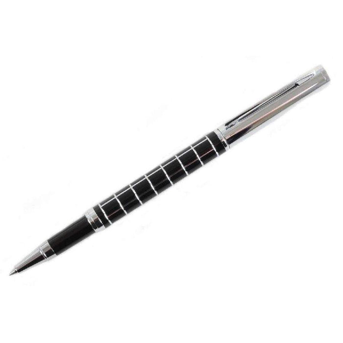 David Aster Black and Chrome Checker Roller Ball PenThis well made men's checker roller ball pen from David Aster comes in a black/silver colour and is manufactured from base metal and rhodium plate. All the pens comePensDavid AsterTheodore Men's JewelryDavid Aster Black and Chrome Checker Roller Ball Pen