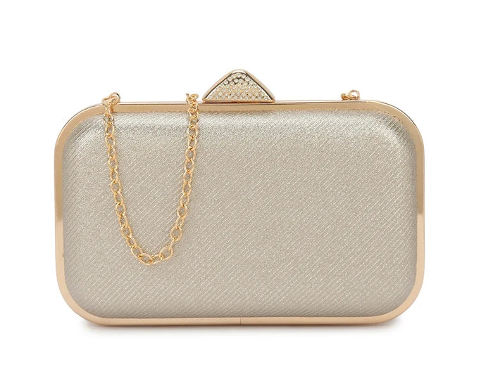 Gold Crystal Glitter Clutch Bag