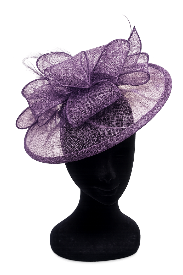 Purple Looped Round Disc Hairband Fascinator
