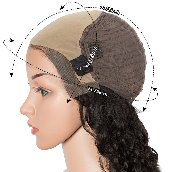 invisible lace frontal human hair wigs, deep curly texture