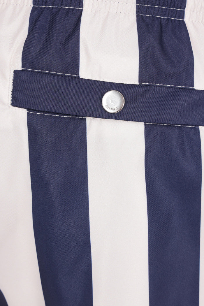 striped nylon swim shorts