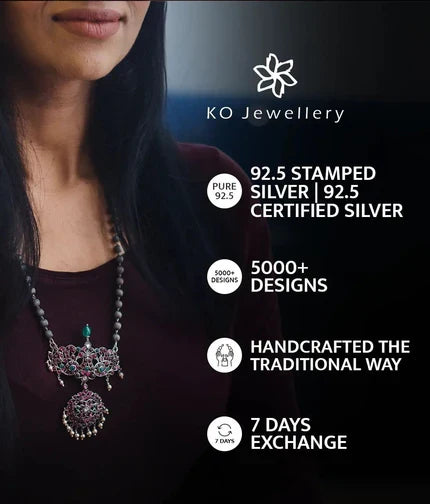 The Anavila Pearl & Coral Kokkethathi Silver Necklace & Earrings