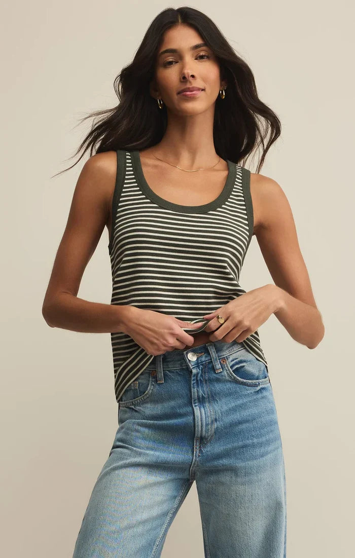 Z Supply: Elin Rib Tank - Dark Agave - B Social Boutique