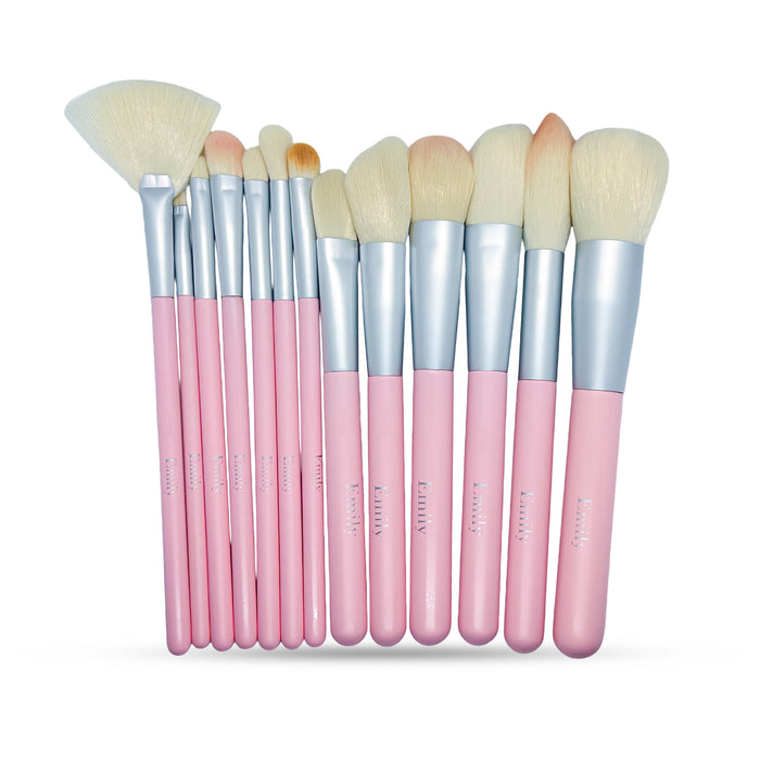 12-Piece Pink Makeup Brush Set