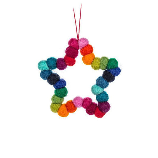ABBOTT Rainbow Felted Star Ornament