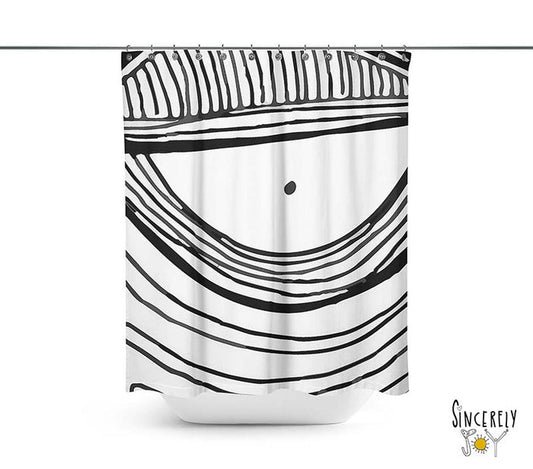 Abstract Black and White Curtain 'EYE' — C. Cambrea, Sincerely Joy