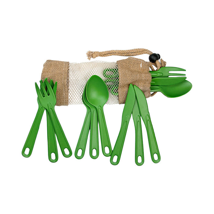 EcoSouLife All Natural Cutlery Cluster - Green, biodegradable and reusable cutlery set.