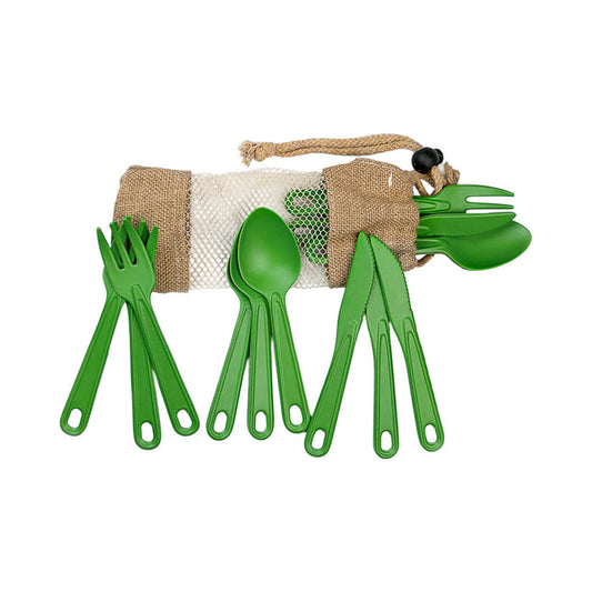 EcoSouLife All Natural Cutlery Cluster - Green, biodegradable and reusable cutlery set.