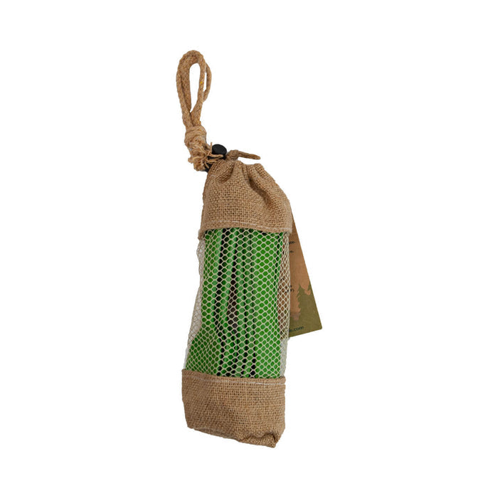 EcoSouLife All Natural Cutlery Cluster - Green in its carry bag, biodegradable and reusable cutlery set.