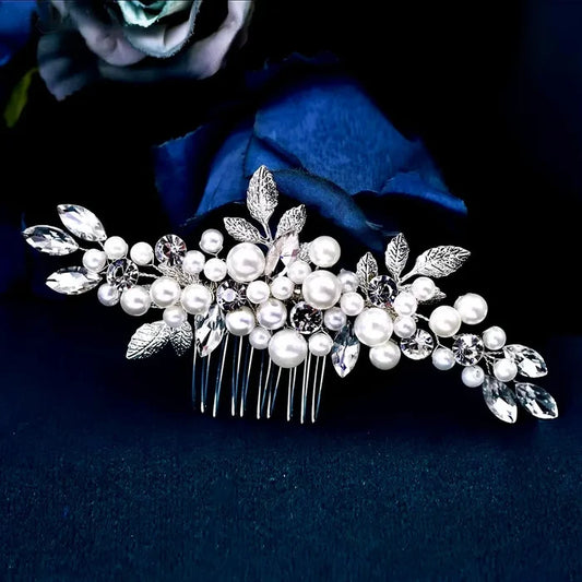 Wedding Hair Accessories - Pearl and Crystal Bridal Hair Comb
