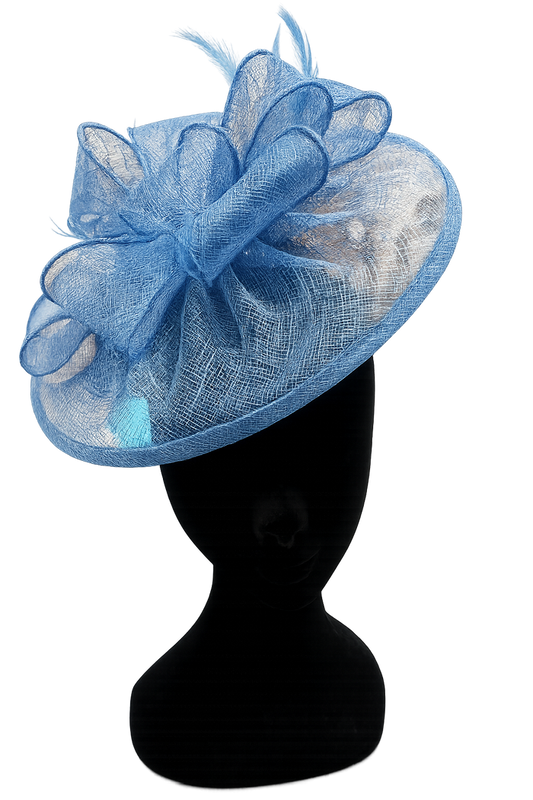 Azure Blue Looped Round Disc Fascinator