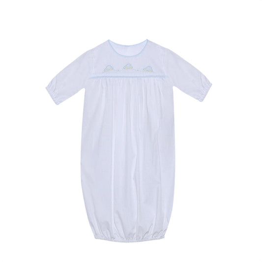 Baby Sen Levi Car Emb. Daygown-White