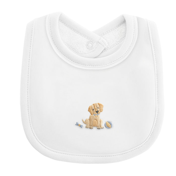 BCC Good Puppy Bib w/ Trim-White