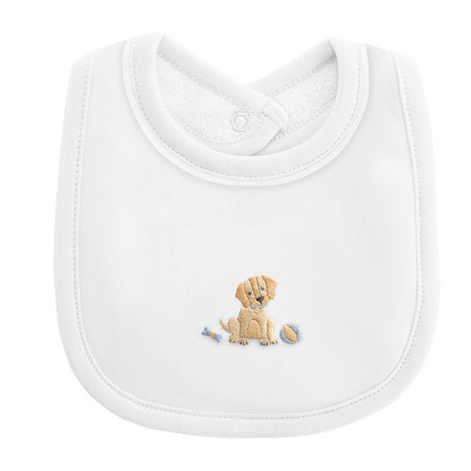 BCC Good Puppy Bib w/ Trim-White