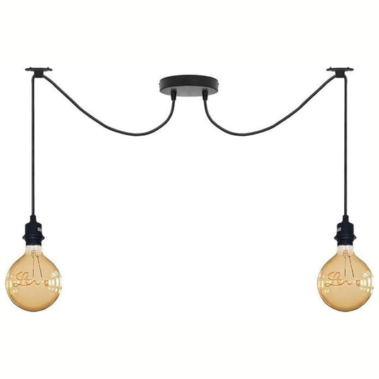 Black 2-Way Industrial Spider Chandelier | Adjustable Pendant Ceiling Light ~6214