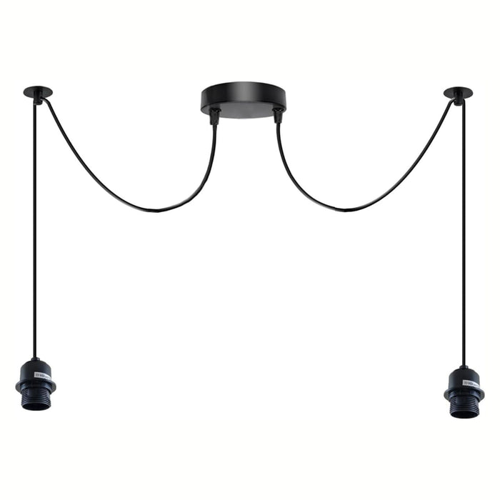 Black 2-Way Industrial Spider Chandelier | Adjustable Pendant Ceiling Light ~6214