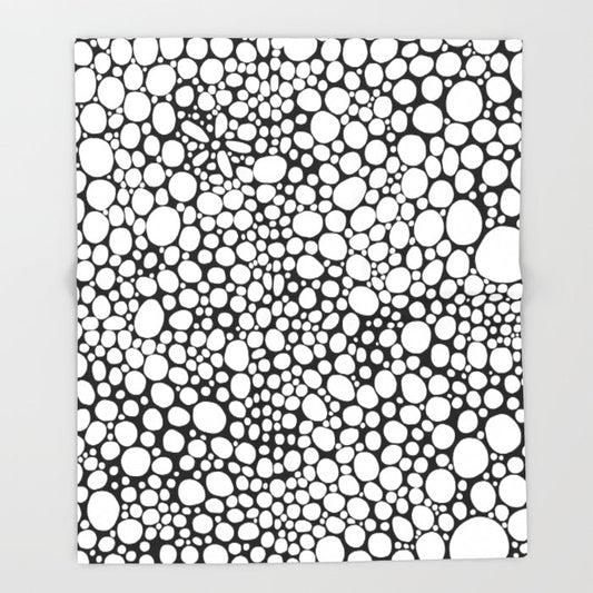'Black and White Bubbles' Modern Fleece Blanket — C. Cambrea, Sincerely Joy