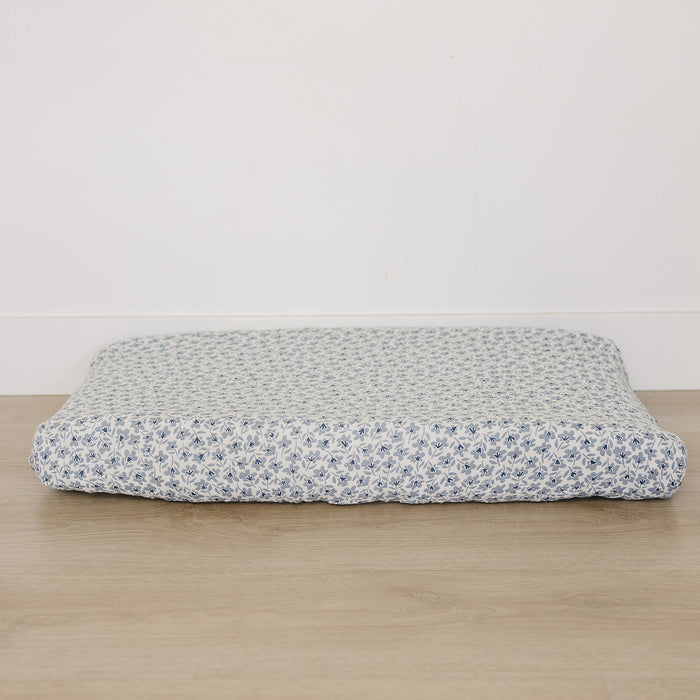 Blue Blossom Muslin Changing Pad Cover