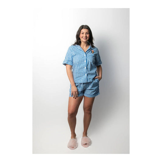 Blue Striped Short Pajama