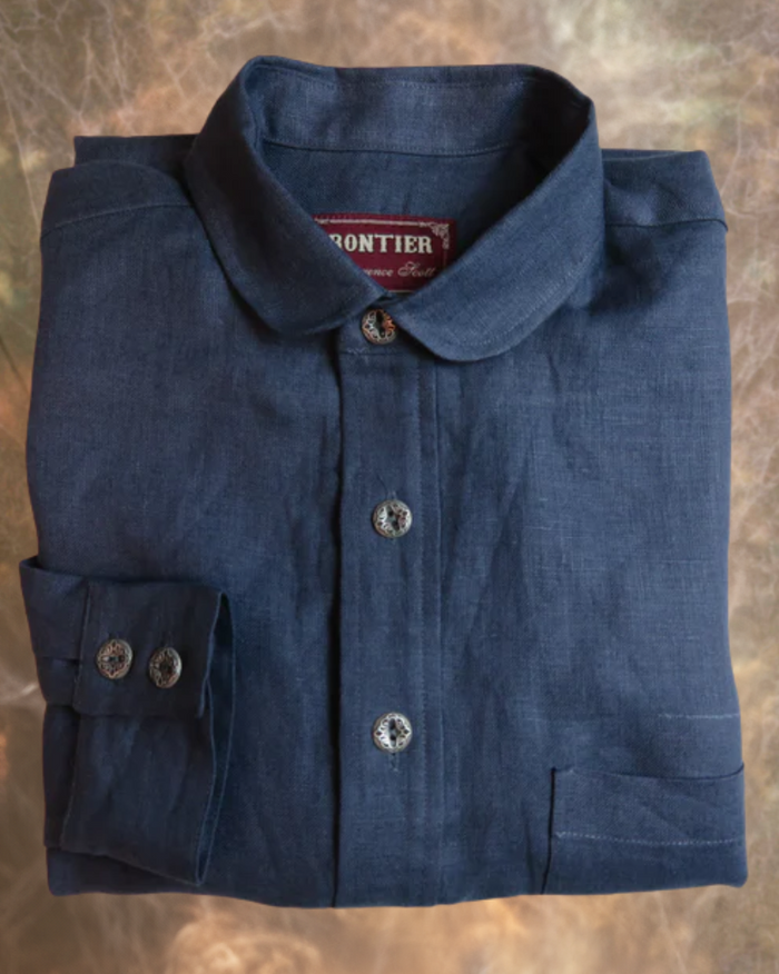 Cadet Blue Linen Men's Dakota Shirt
