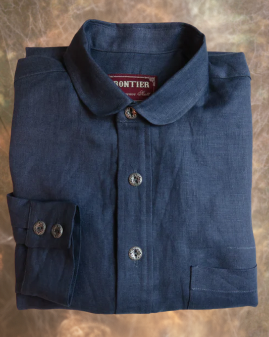 Cadet Blue Linen Men's Dakota Shirt