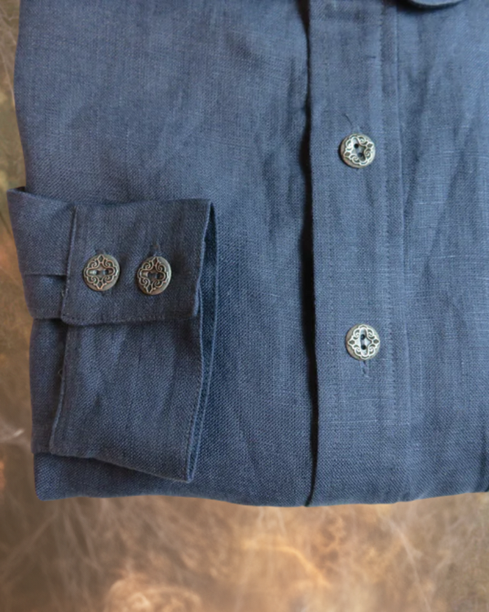 Cadet Blue Linen Men's Dakota Shirt