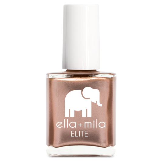 Champagne Pop metallic rose gold nail polish bottle – ella+mila Elite