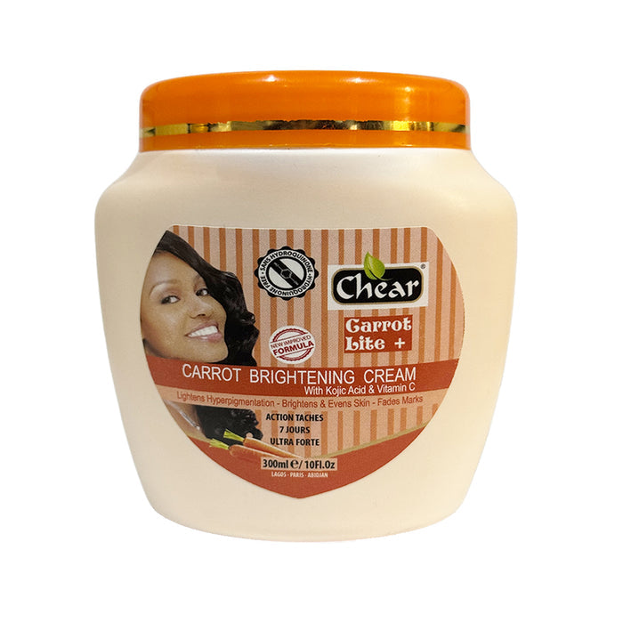 Chear Carrot Brightening Cream with Vitamin C & Kojic Acid | Evens Skin Tone | Fades Dark Spots | 300ml
