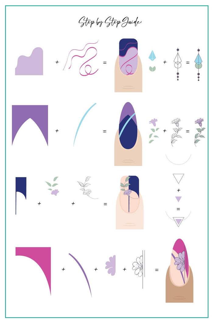 CJS-290 - French Mani - Four | Clear Jelly Stamping Plate