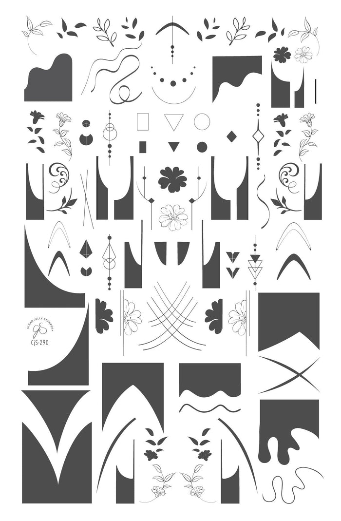 CJS-290 - French Mani - Four | Clear Jelly Stamping Plate