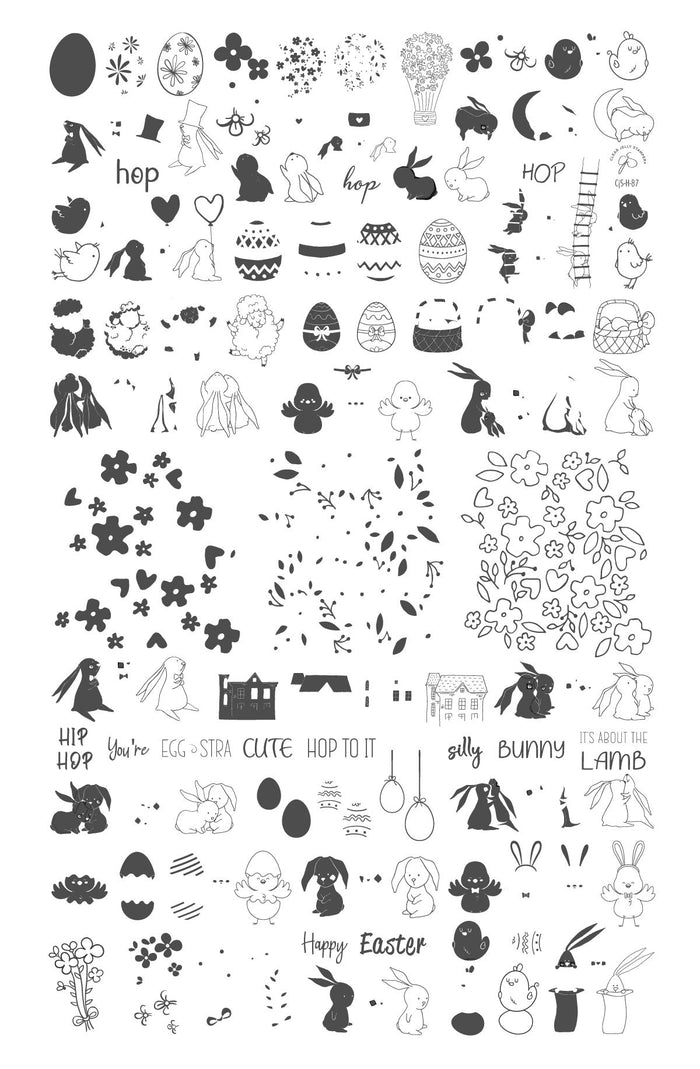 CJSH-087 - Silly Bunny | Clear Jelly Stamping Plate