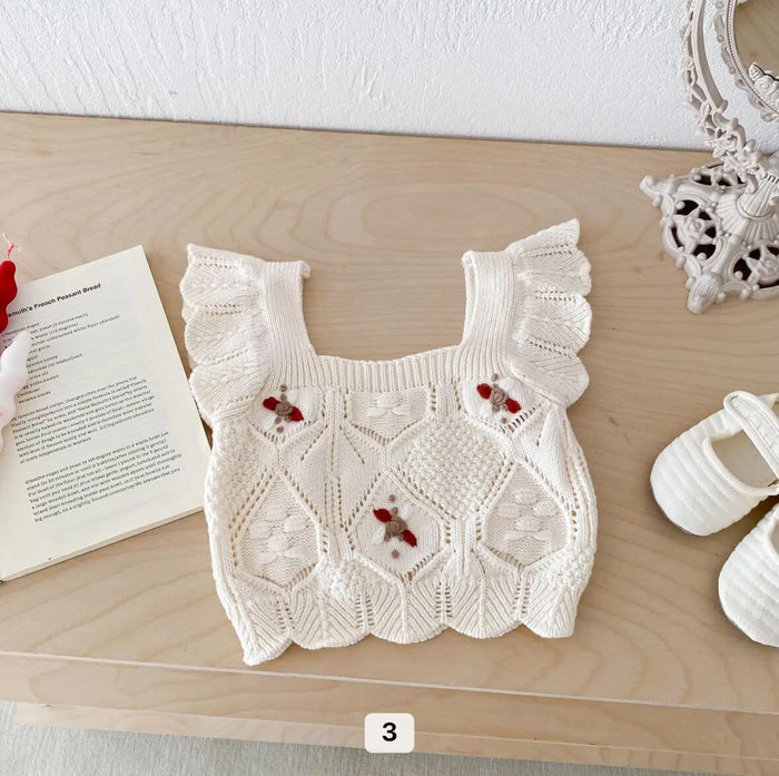 Cream Knitted Crop Top