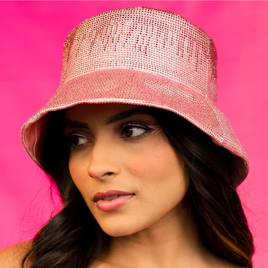 Crystal Bucket Hat - Shades of Pink