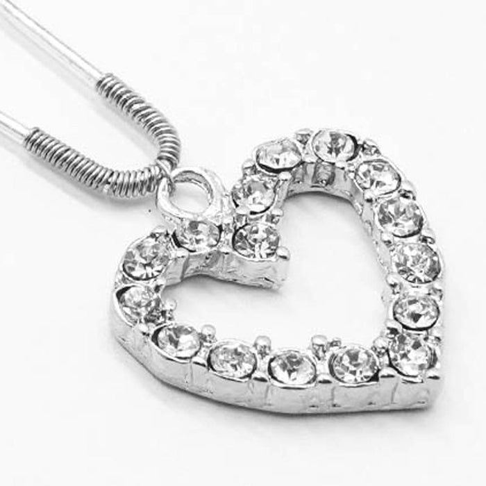 Crystal Heart U Pin - Silver - Set of 1