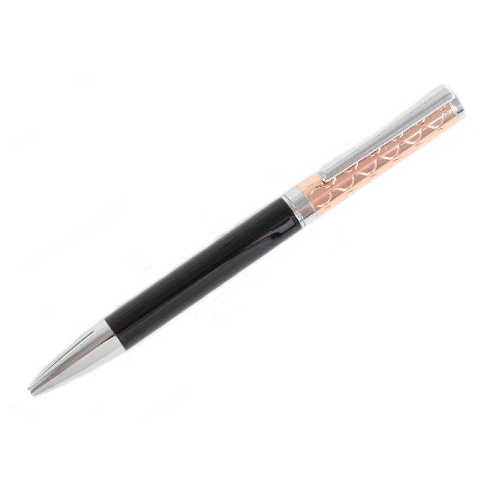 David Aster Rose Gold and Black Ballpoint PenRose Gold &amp; Black Ballpoint Pen is sleek and elegant in design. Featuring a swivel-action propel/repel feature, the pen is designed to be comfortable to hold andPensDavid AsterTheodore Men's JewelryDavid Aster Rose Gold