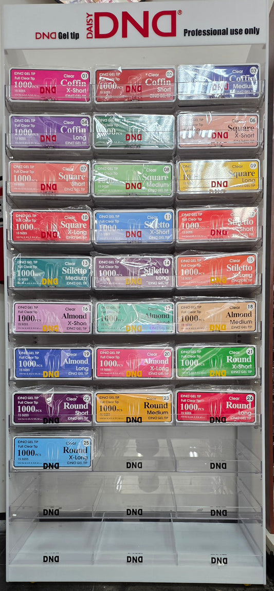 DND Soft Gel Tips Full Clear Tip - 15 Sizes/ 1000 Tips