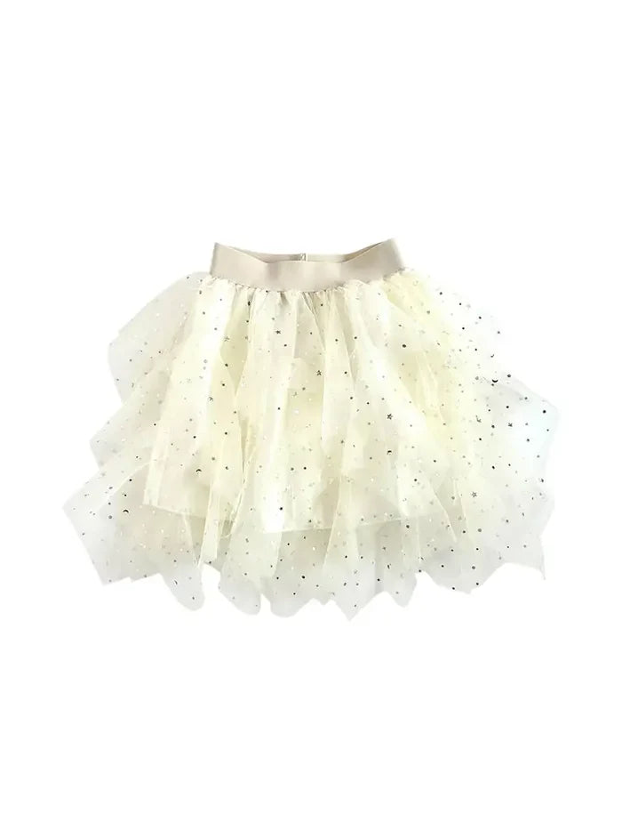 Dress Up Kit - Wednesday - Short Ruffled Star Skirt - White