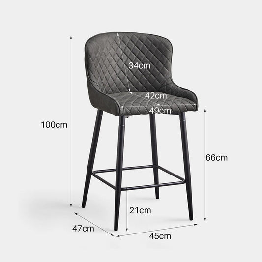 Dundas Faux Leather Bar Stools [65cm] [Set of 2]