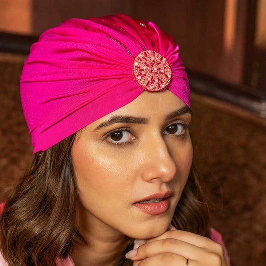 Embellished Turban - Hot Pink