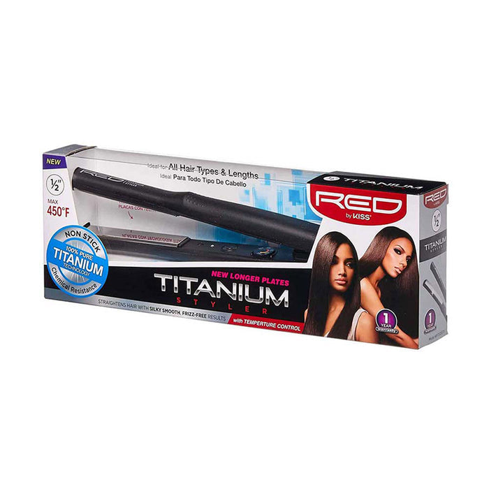 #Fits050tn Titanium Styler Flat Iron 1/2" With Temperature Control