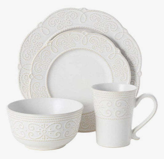 Fitz and Floyd Pfaltzgraff Abby White 16pc Set