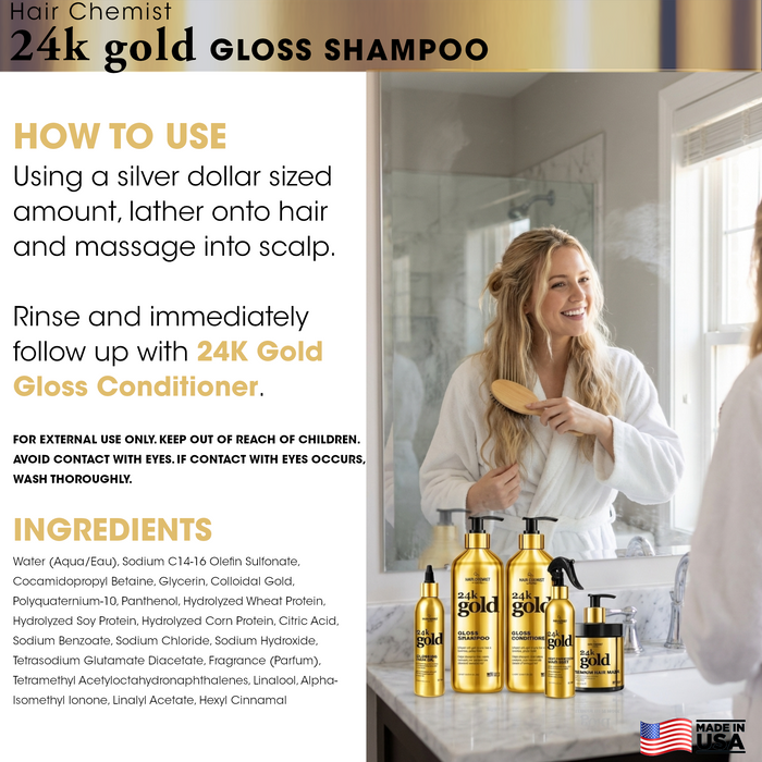 Hair Chemist 24k Gold Gloss Shampoo 33.8 Ounces