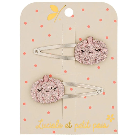 Hair Clips - Pink Pumpkins - Set Of 2