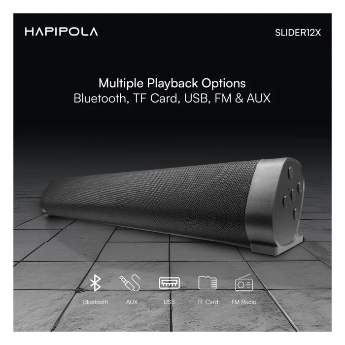 HAPIPOLA Slider 12X Bluetooth Speaker - Multiple Playback Options