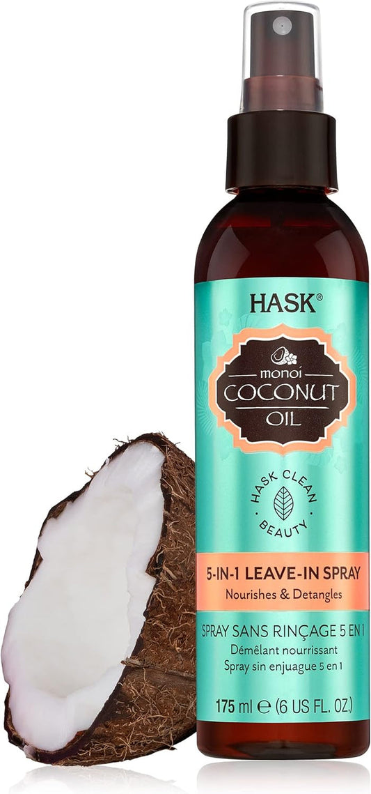 HASK monoi coconut oil 5 in 1 leave-in spray  175mL 6 oz