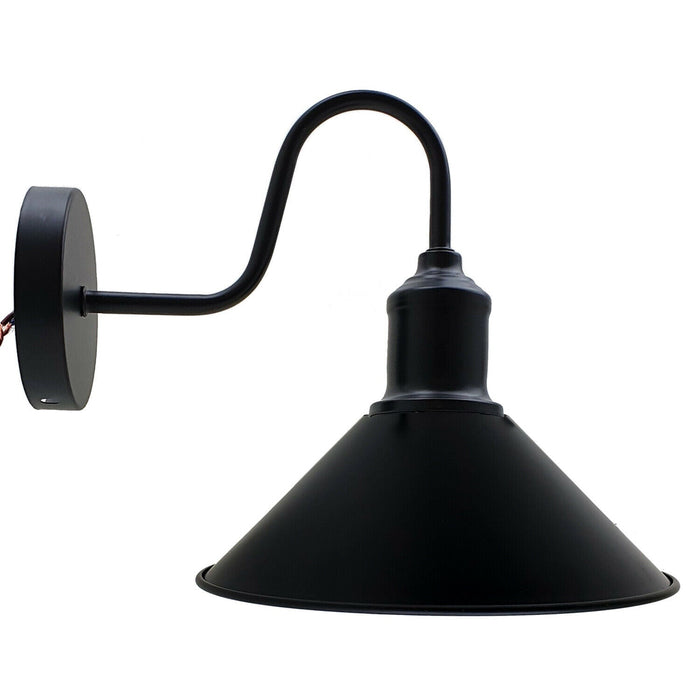Industrial Swan Neck Wall Light Cone Shade E27~2484