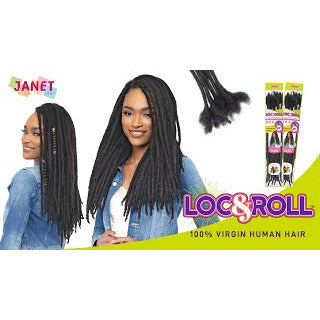 JANET COLLECTION Loc N Roll 100% Human Hair Locs - Natural Brown