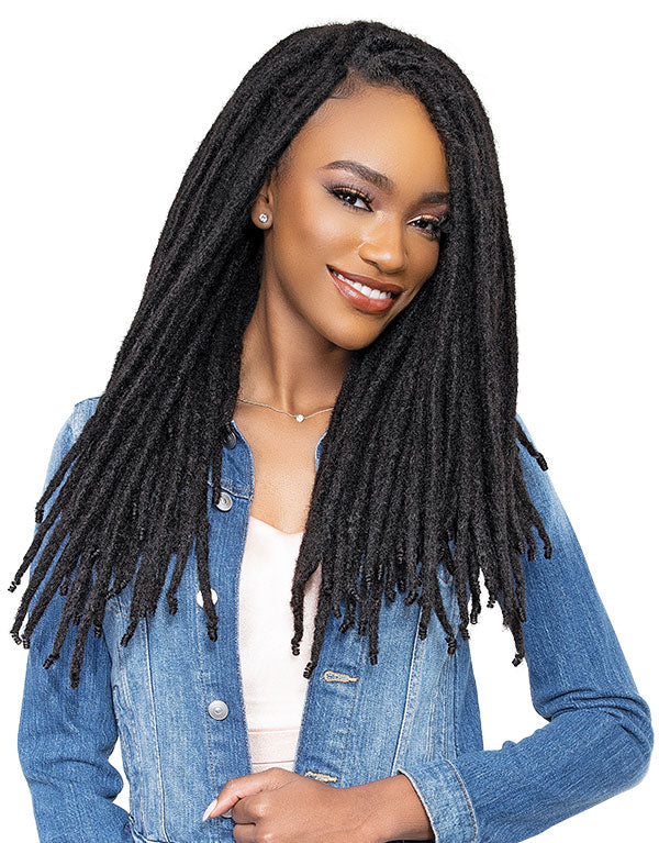 JANET COLLECTION Loc N Roll 100% Human Hair Locs - Natural Brown