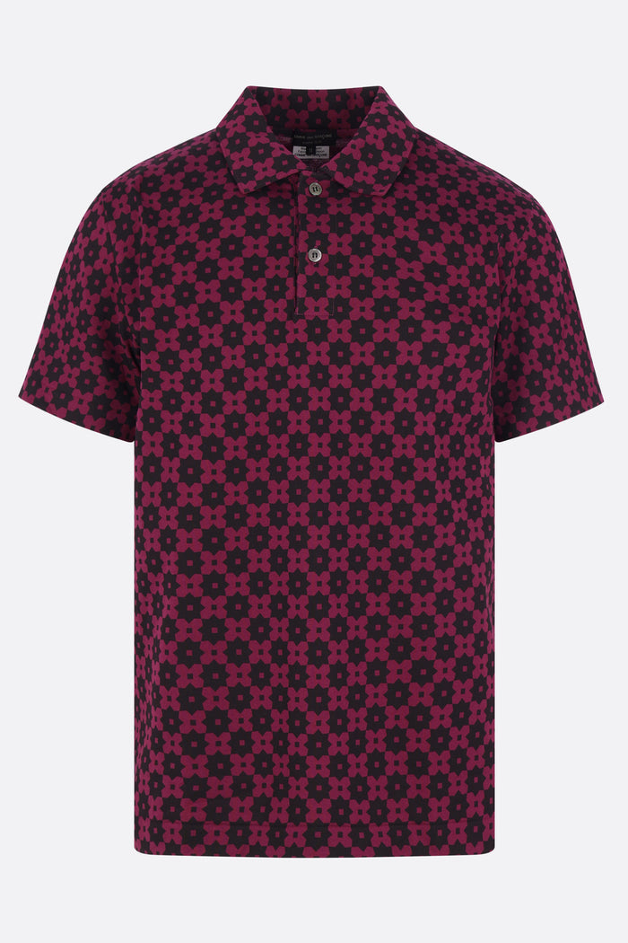 jersey polo shirt with geometric print